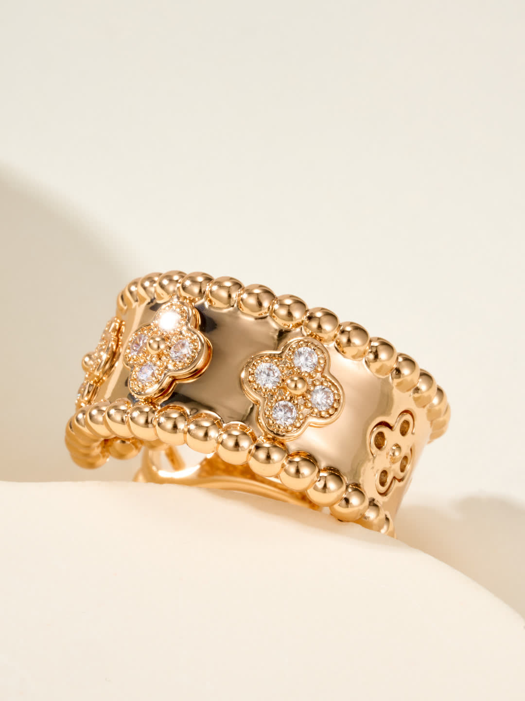 Van Cleef & Arpels Elegant Gold and Silver Hoop Earrings with Diamond Accents